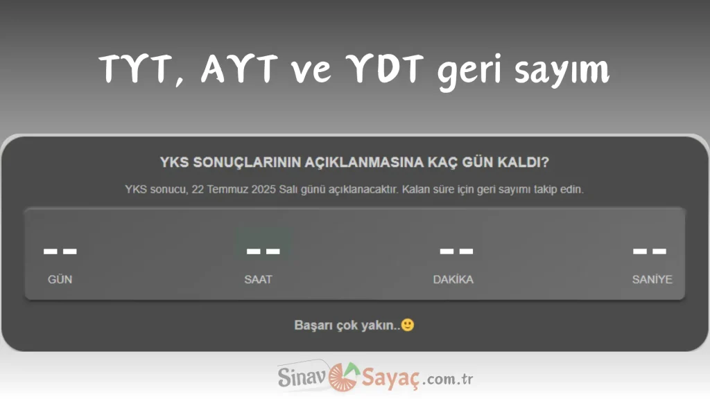 2025 YKS kaç gün kaldı: TYT, AYT ve YDT geri sayım sayaç 1 YKS kaç gün kaldı TYT, AYT ve YDT geri sayım